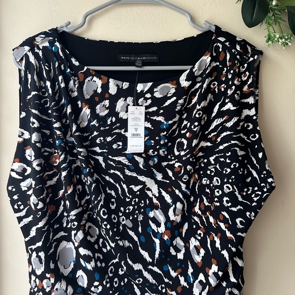 Chic Black and White Patterned Women's Top - Picture 4 of 9